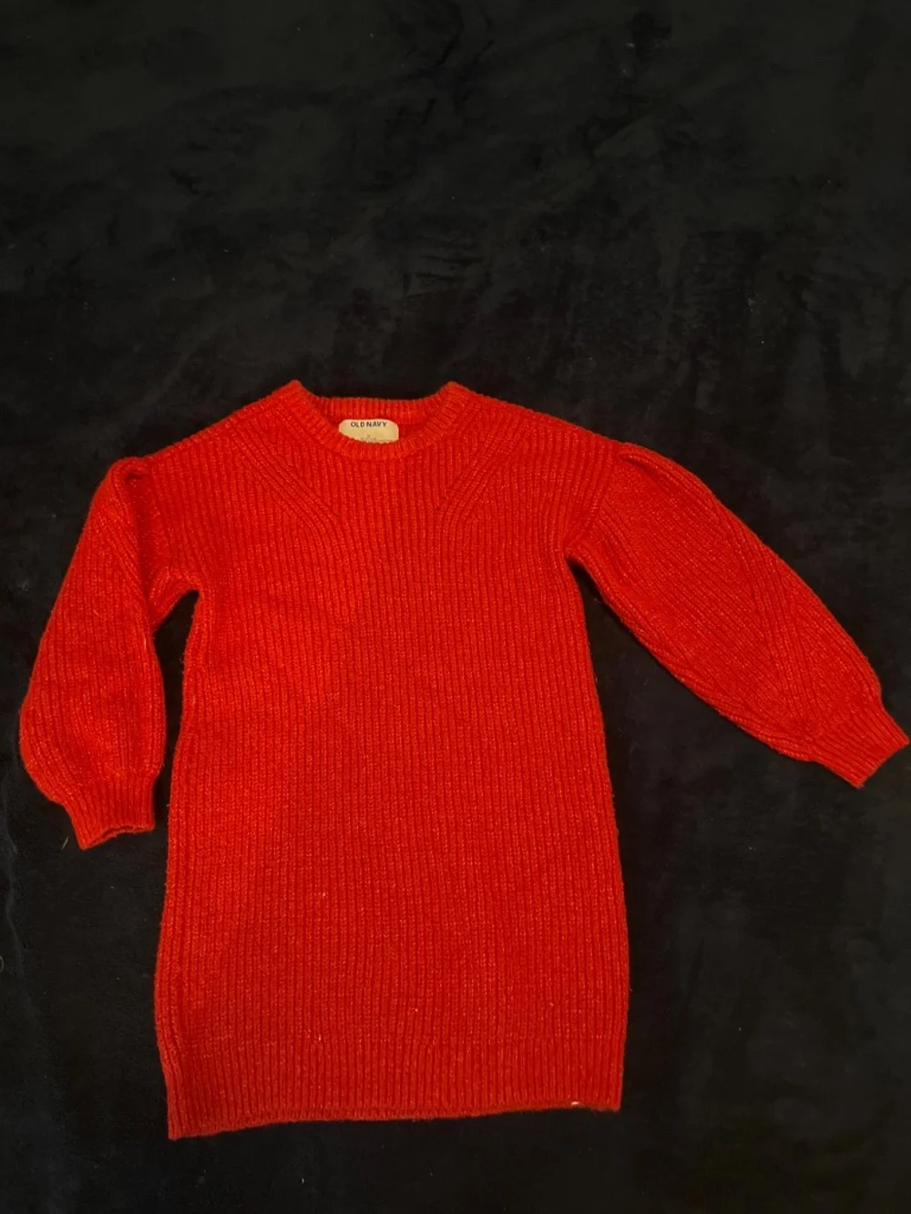 Red cable knit sweater dress